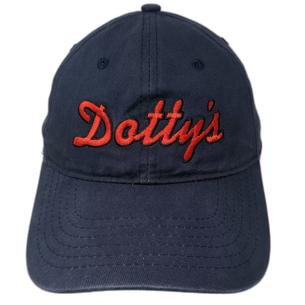 Apollo Baseball Cap Blue Red One Size Slideback Dotty's Embroidered Logo Hat